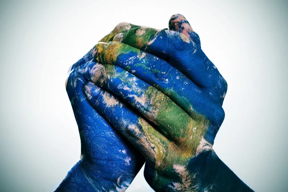 hands holding earth