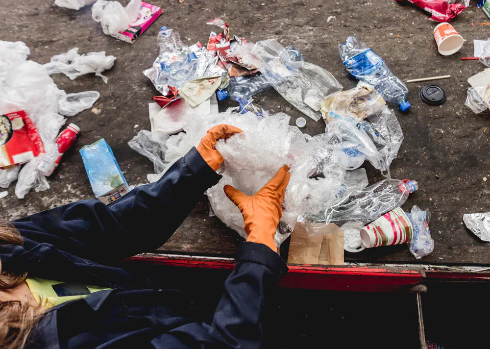 Handpicking trash