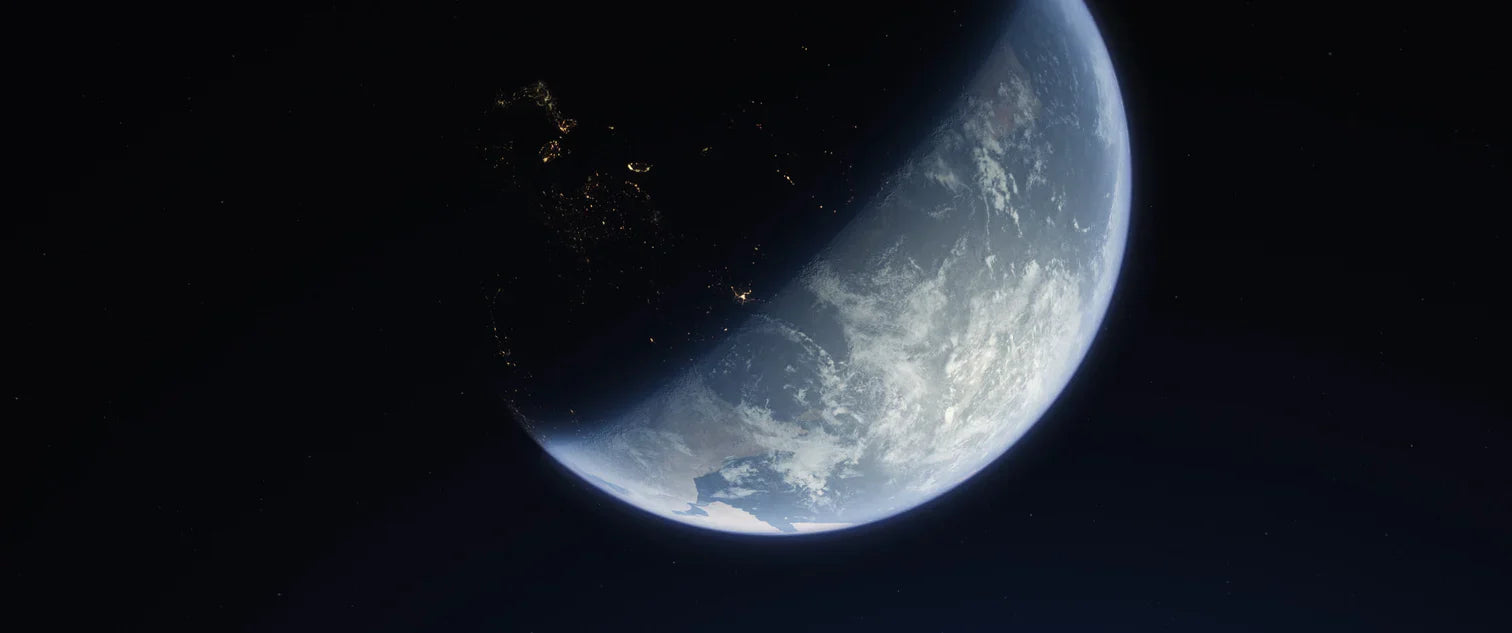 Half-lit Earth, from space