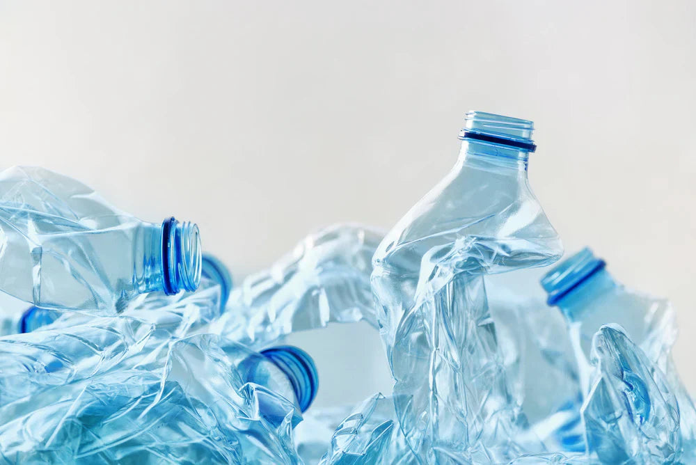 Crushed water bottles