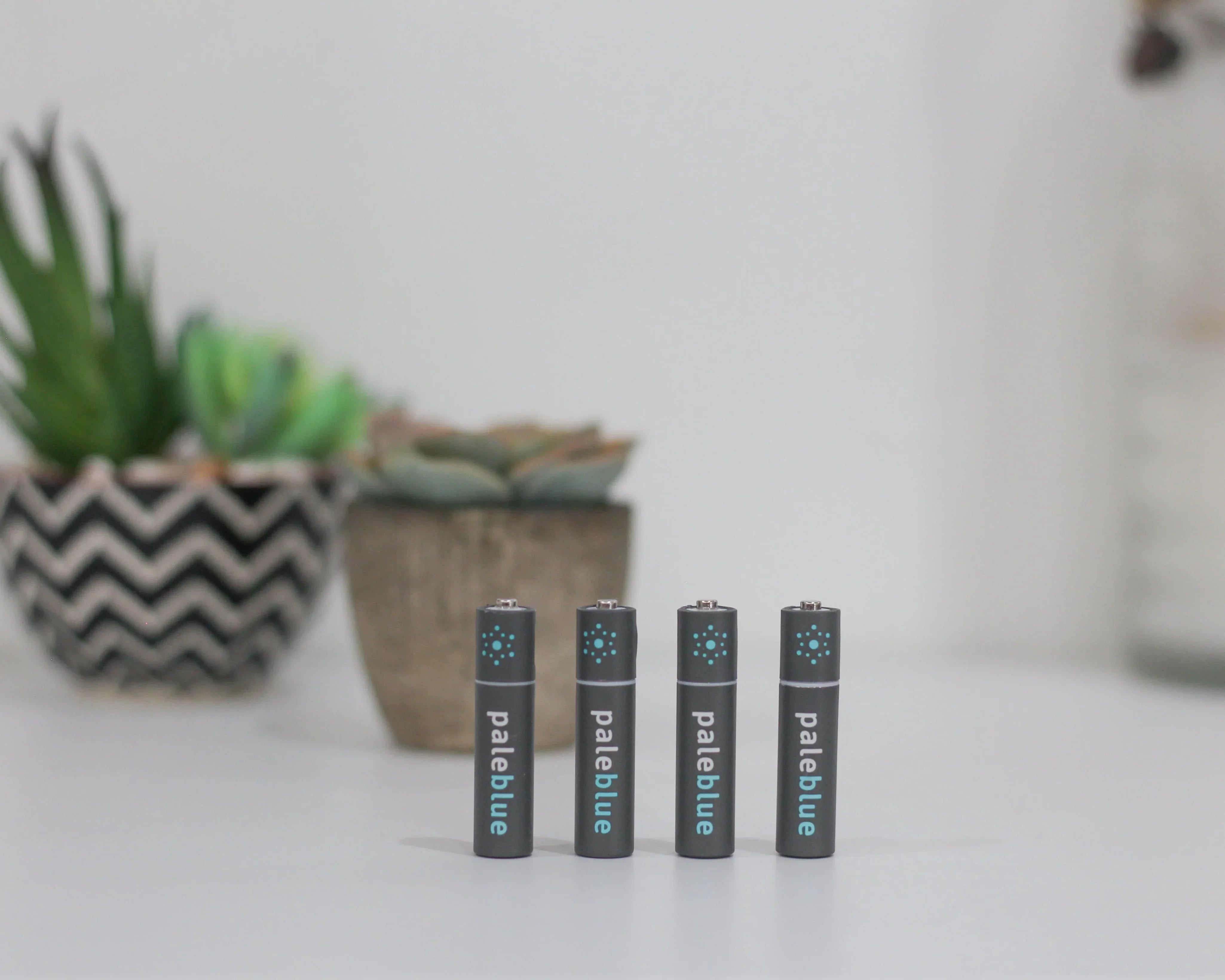 Four paleblue batteries