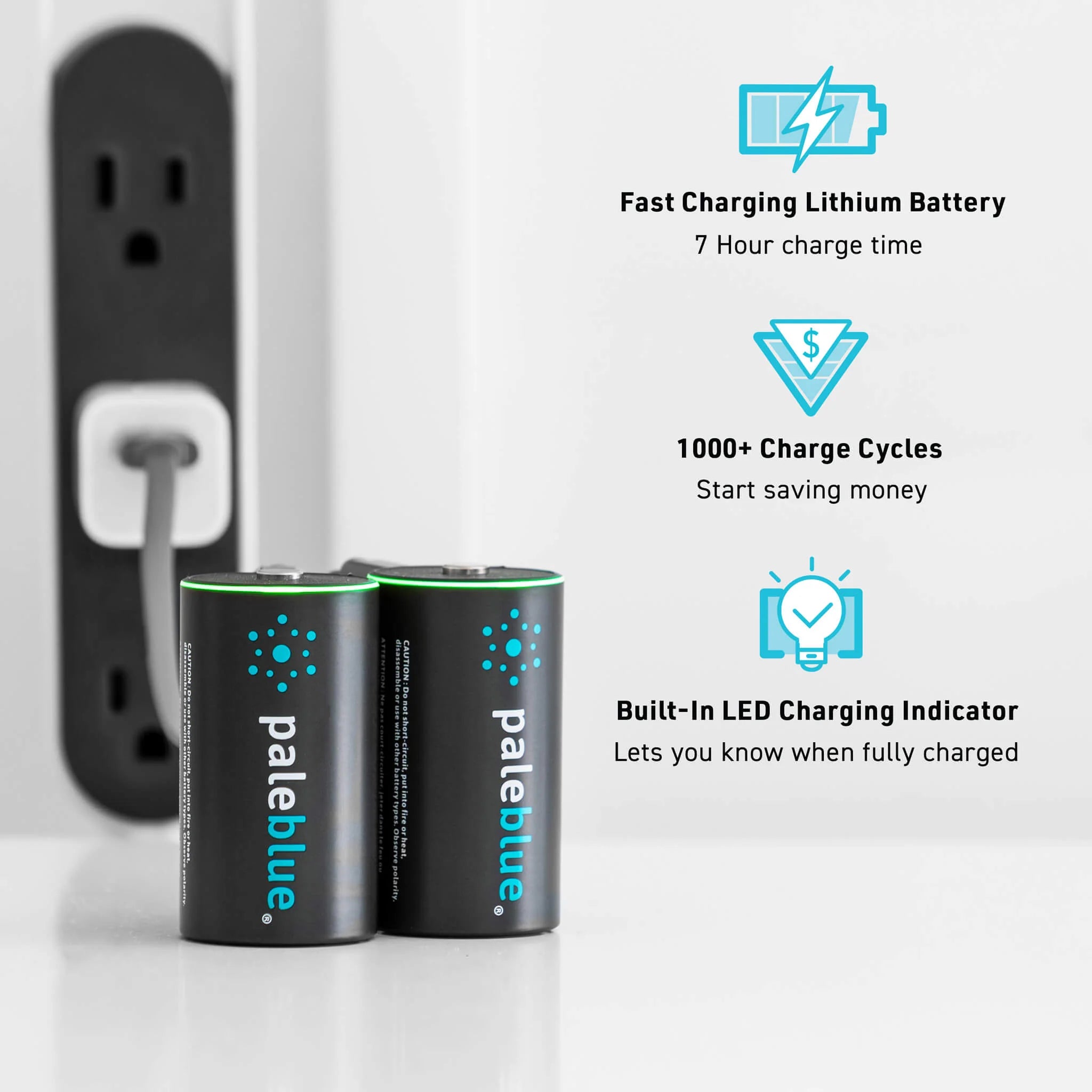 Rechargeable D Batteries USB-C
