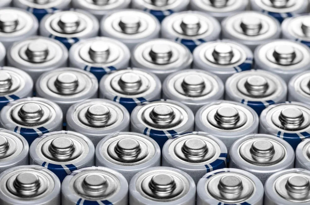 Grey alkaline batteries
