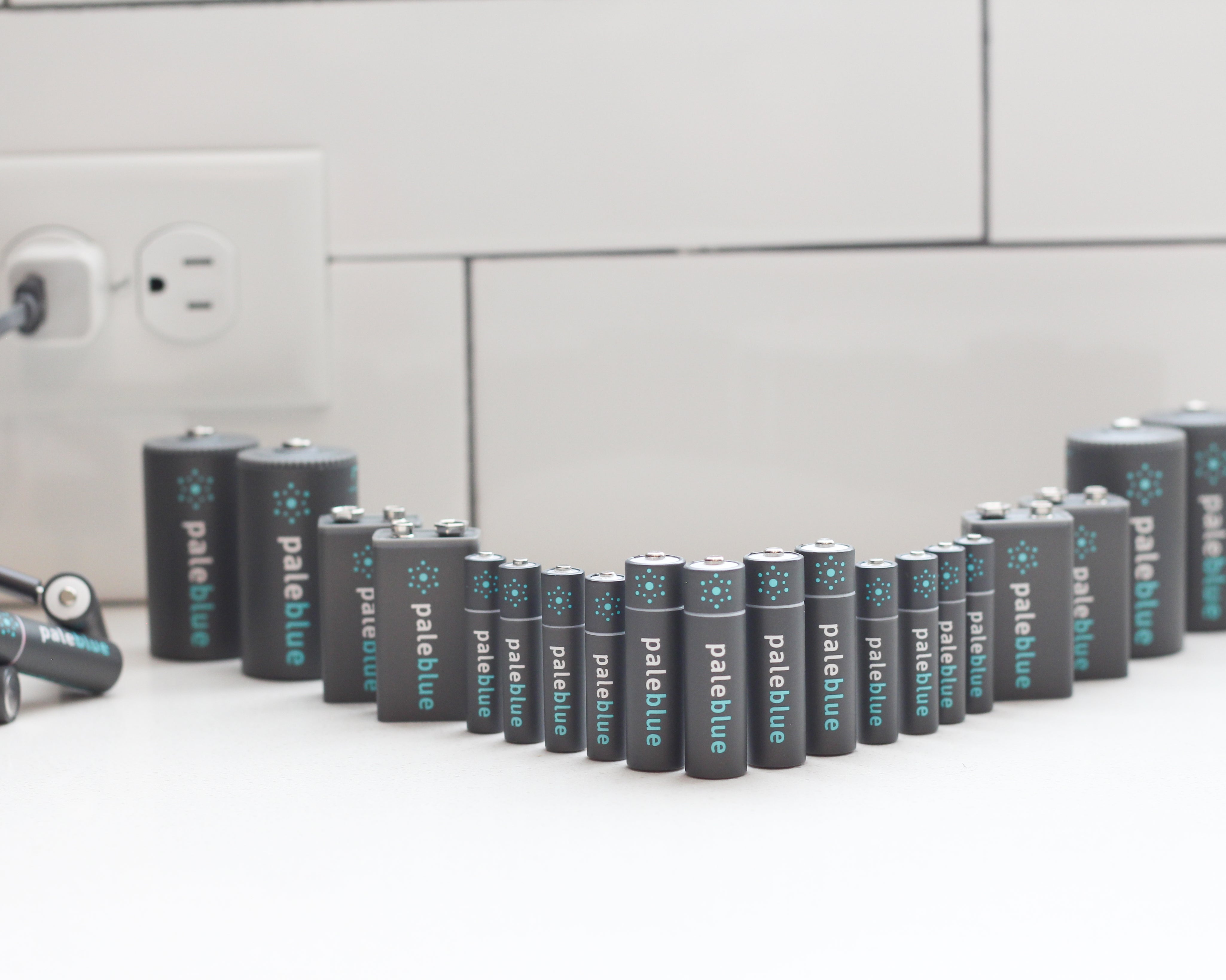 rechargeable batteries on counter