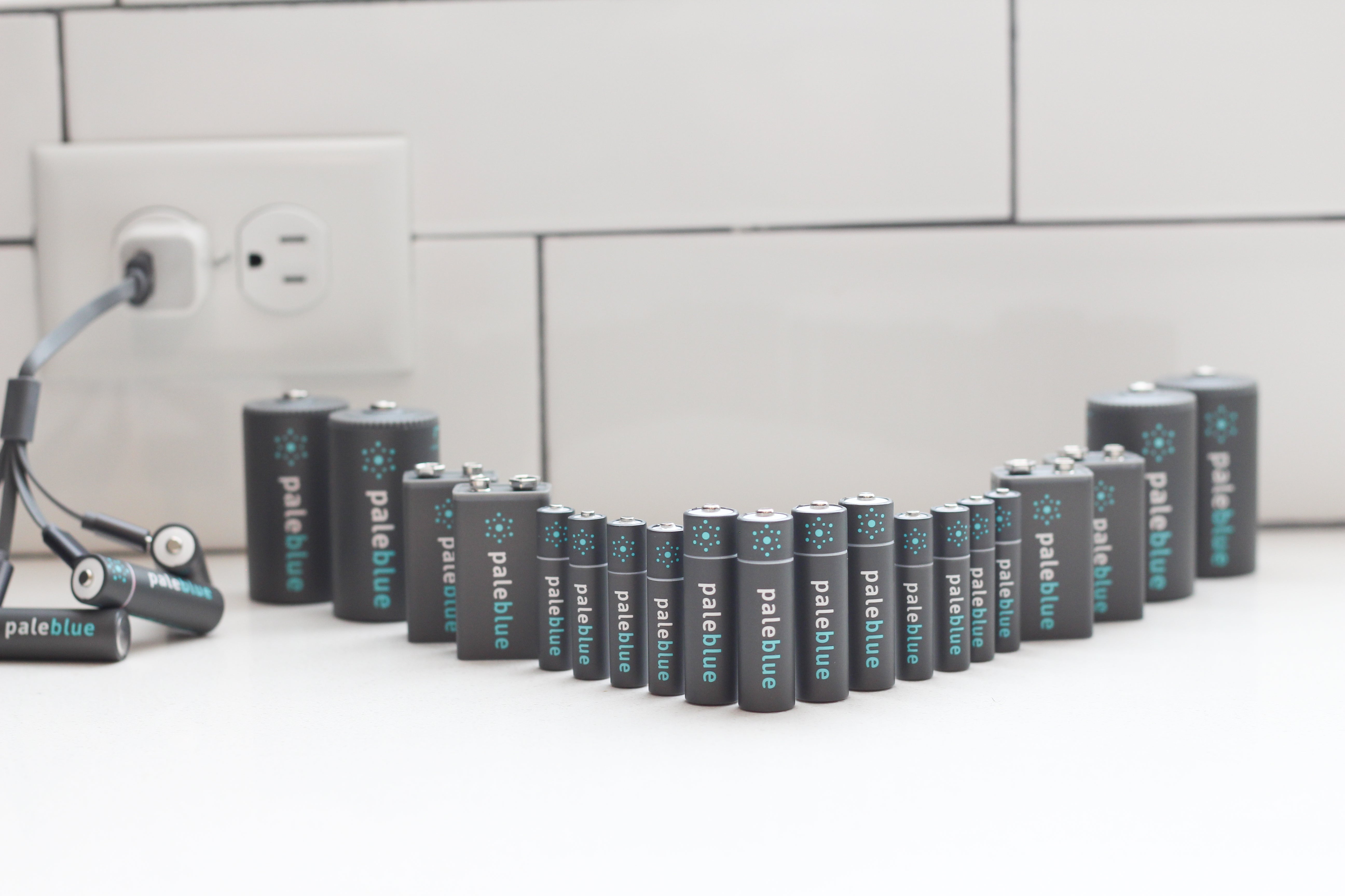 rechargeable batteries on counter