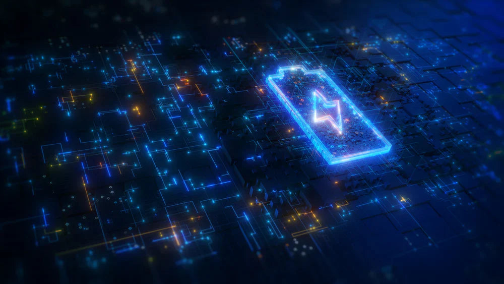 Battery imposed on a night city