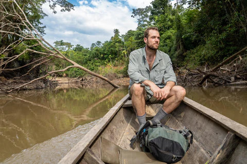 Ethan Duvall on a boat