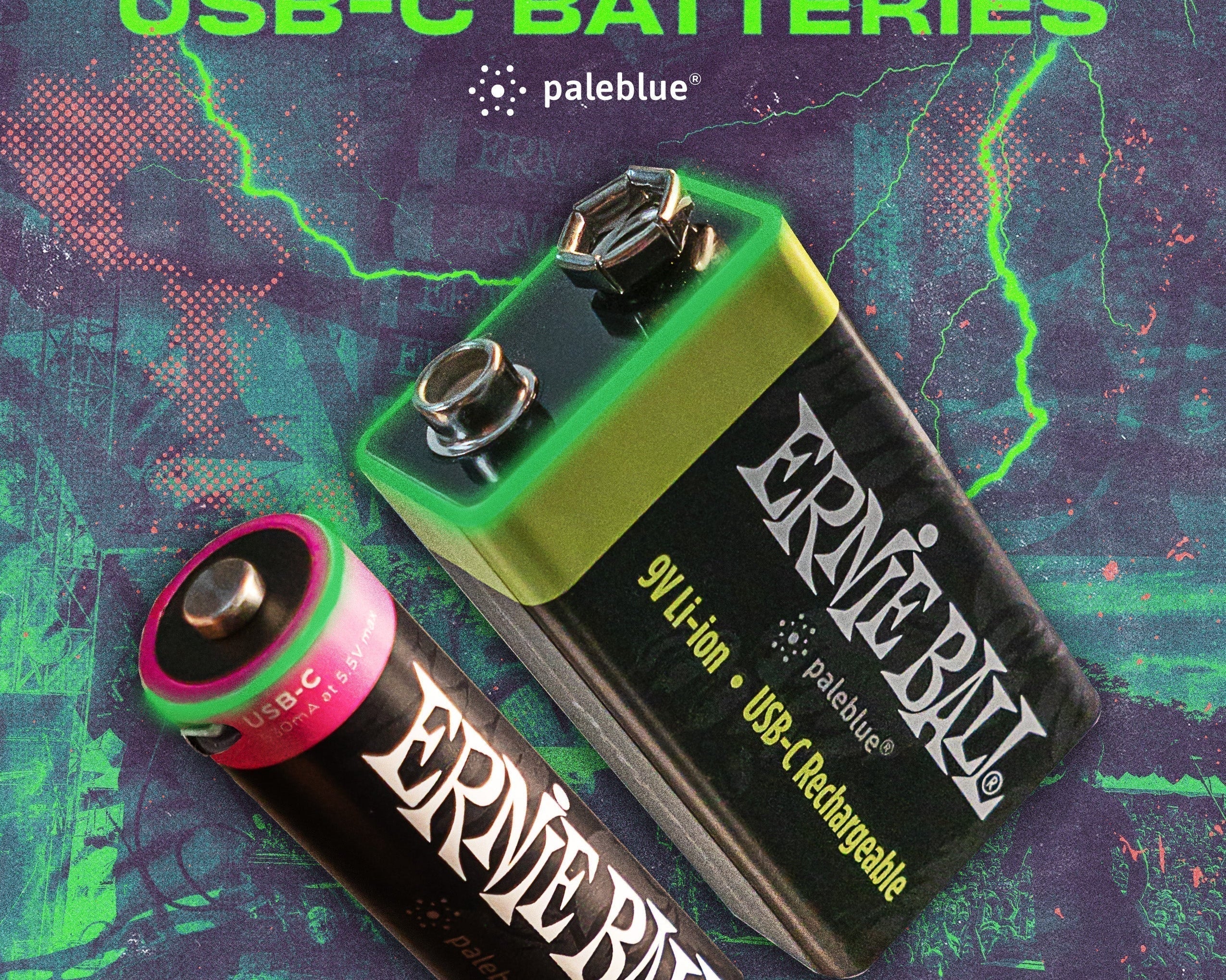 Paleblue and Ernie Ball Partner to Bring Sustainable, High-Performance USB-C Rechargeable Batteries to Musicians Everywhere