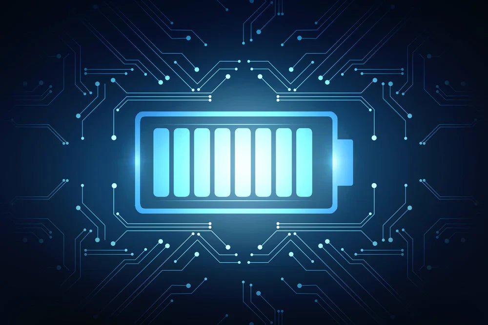 Abstract blue battery