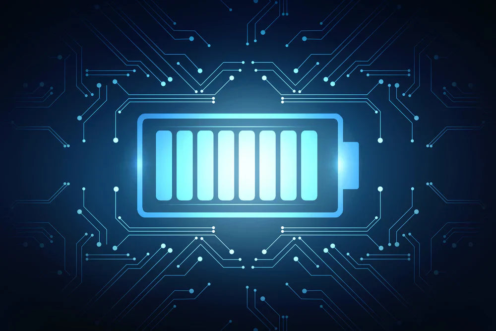 Abstract blue battery