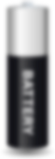 A generic alkaline aa battery that has a blur effect over it