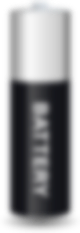 A generic alkaline aa battery that has a blur effect over it