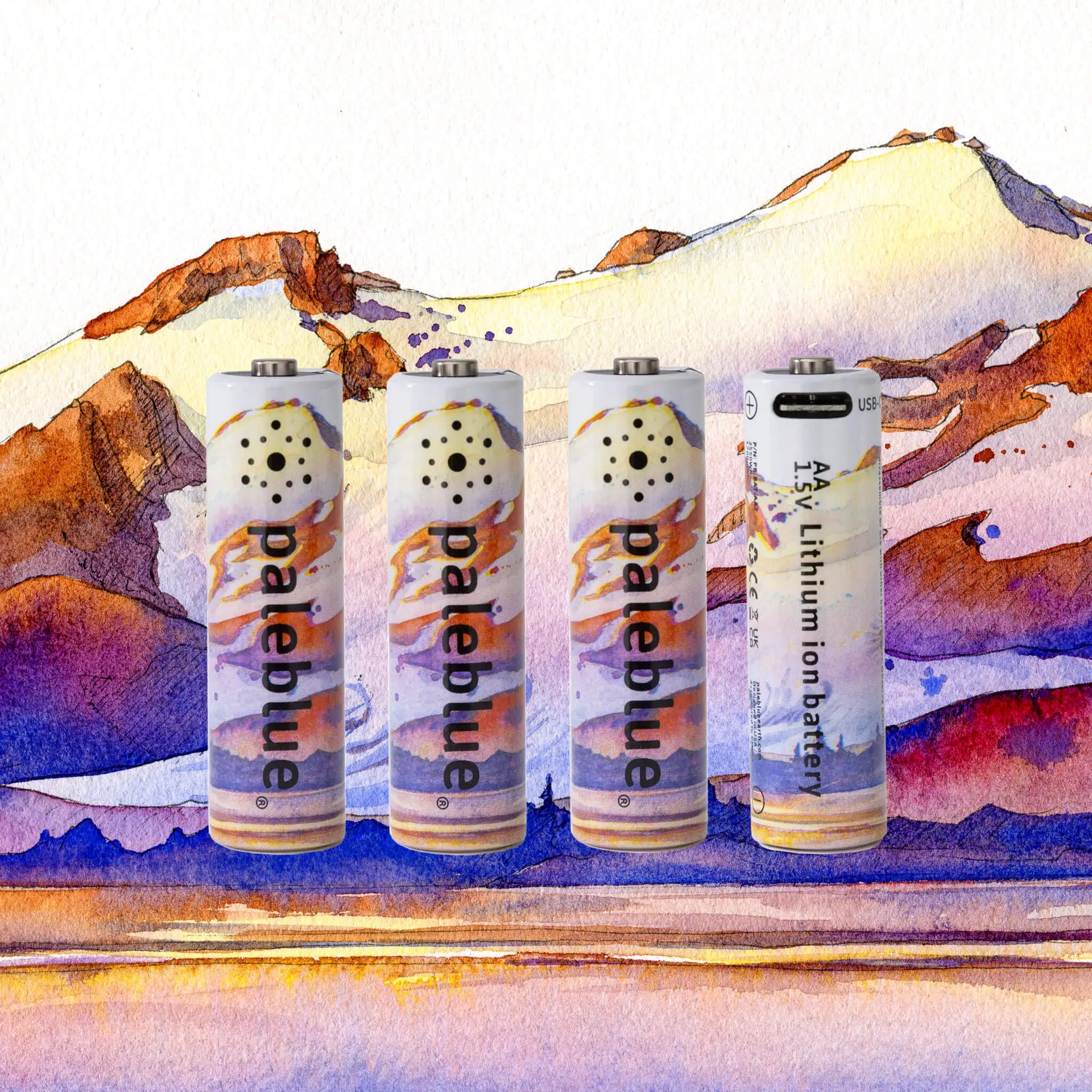 VIVID Footprints on Katmai AA USB Rechargeable Lithium Batteries