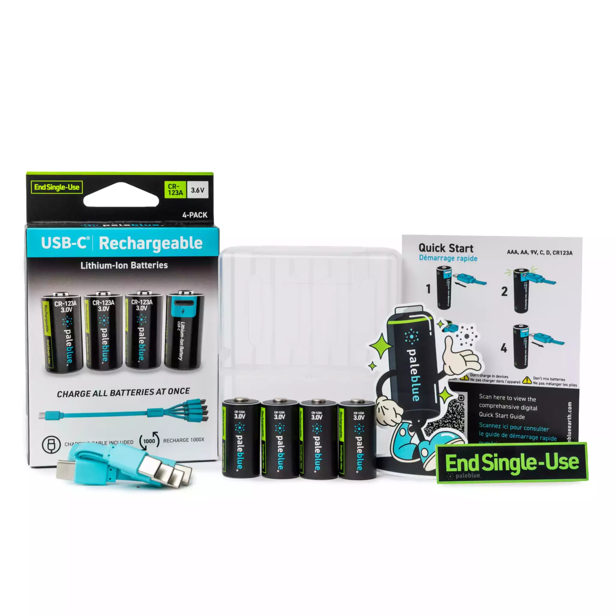 Voyager CR123A USB-C Rechargeable Batteries